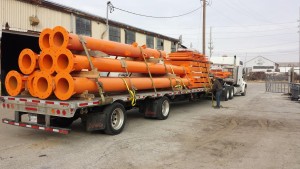 Large Pipes on Truck Picture